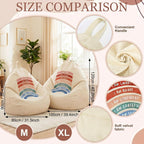 Tegeme Reading Calming Corner Supplies Storage Bean Bag Cover (No Filler) for Classroom Back to School Office Therapist Must Haves Calm Down Corner Supplies Boho Classroom Decor 31.5 x 35.4 inches