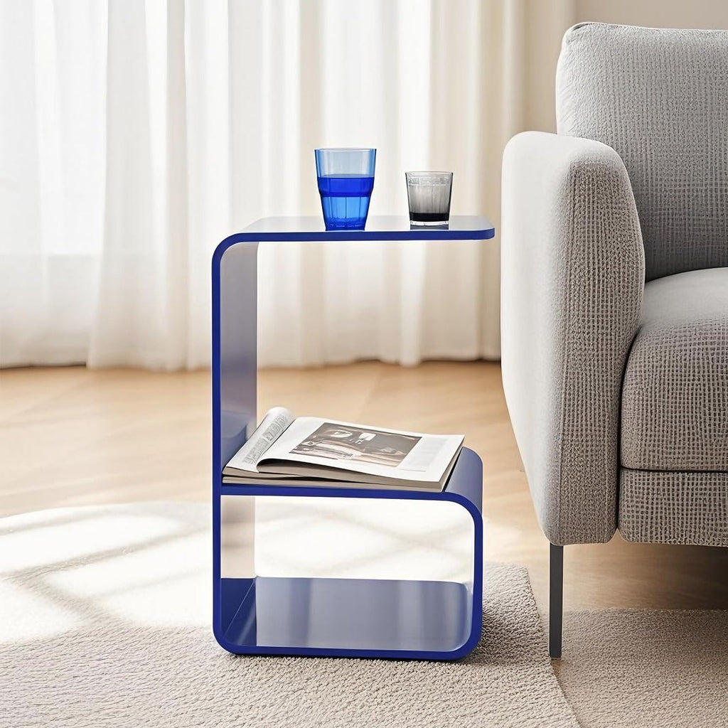 Acrylic End Table for Nightstand, 3 Tier Side Tables for Small Spaces, Bedside Table for Living Room, Bathroom, Office, Bathroom
