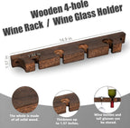 Wall Mounted Wooden Wine/Tall Glass Rack, Hanging Tall Glass Storage & Bar Organizer for Home & Bar Decor.(2)