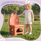 Red Kids Folding Chair Easy to Store, Suitable for Ages 3+ | This foldable chair helps correct poor sitting posture. Stylish, sturdy and easy to store. Applicable to any occasion.