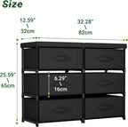 GcdPai Dresser with 6 Fabric Drawer Stand Desktop Sturdy Metal Plastic Support Tube Cube Storage Cabinet for Bedroom Organization Dorm Front Hall Entryway