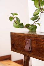 Leather and Brass Drawer Pull