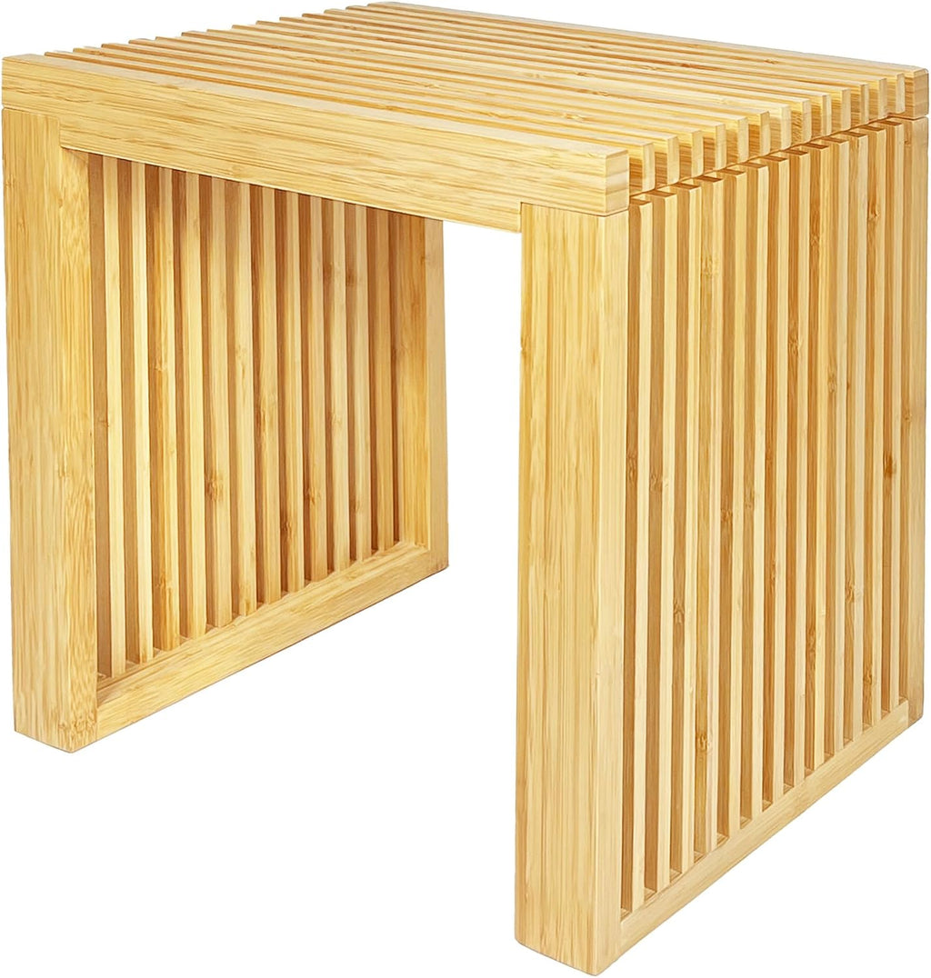 Bamboo Dining Bench Woodden Bench Seat for Kitchen, Living Room, Dining Room, Natural Bamboo