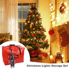 RUODON 12 Pack Christmas Lights Storage Holders with Storage Bag Hanging Rope Cord String Winder Organizer Holiday Lights Storage Hold Up to 164 Feet for Tree Lights, Electric Cords, Garlands (Red)