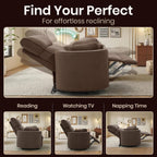 450lbs Oversized Power Recliner Chair, 52" Extra Wide Electric Chair for Big and Tall Adults, Linen Fabric Single Sofa with USB & Type-C Ports, 2 Pillows, Cloud Comfort for Living Room