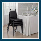 OEF Furnishings OEF9110-B/4 Banquet Chairs Premium Commercial Seating (4 Pack, Vinyl, Black, Black Frame)
