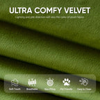 Trenda Bean Bag Chair for Adults, High-Density Foam, Dutch Velvet, Green | Togo chair with dual-layer foam, providing body-contouring support for reading, gaming, reclining and everyday lounging