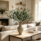 6 Pcs 18.9Inch Artificial Olive Tree Branches Faux Olive Stems for Vases with Berries for Wedding Table Centerpiece Porch Indoor Outdoor Vases Party Decor(Green)