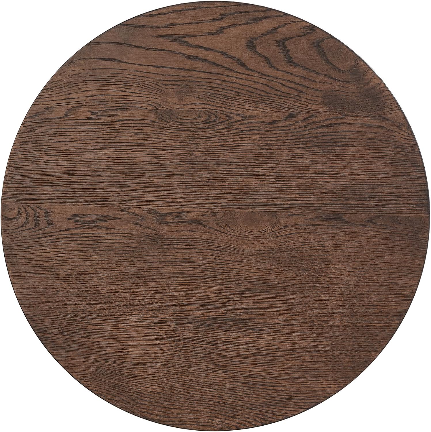 Pembroke 22” Round Cottage End Table with Spindle Legs, Lower Shelf Storage & Levelers, Rustic Oak Veneer & Pine Wood | Cocoa Brown
