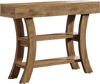 Tribesigns 41" Small Console Table for Entryway, 3-Tier Narrow Rustic Sofa Table with Storage Shelves and Curved Frame for Living Room, Entry, Hallway, Foyer (Oak Brown)