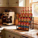 THYGIFTREE Coffee Syrup Rack Organizer 3-Tier 12 Syrup Bottles Holder Stand for Coffee Bar Station Storage Shelves for Syrup, Wine, Dressing for Kitchen Countertop