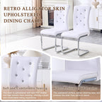 gopop Dining Chairs Set of 4｜Modern Kitchen Chair Set｜Faux Leather Cushion｜High Strength Metal Legs｜Ergonomic Backrest｜Perfect for Dining Room or Kitchen