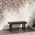 Wood Outdoor Garden Bench 35" Backless Bench 2-Person Seat 100% Solid Fir Carbonized Weatherproof Patio Bench Indoor Bathroom Seat Entryway Shoe Bench for Garden Porch Backyard Pool Balcony (Small)