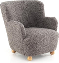 Costzon Kids Sofa, Comfy Toddler Armchair with Solid Rubber Wood Legs, Upholstered Children Reading Chair for Boys & Girls Aged 3+, Kids Furniture Mini Recliner Chair for Bedroom, Playroom (Gray)