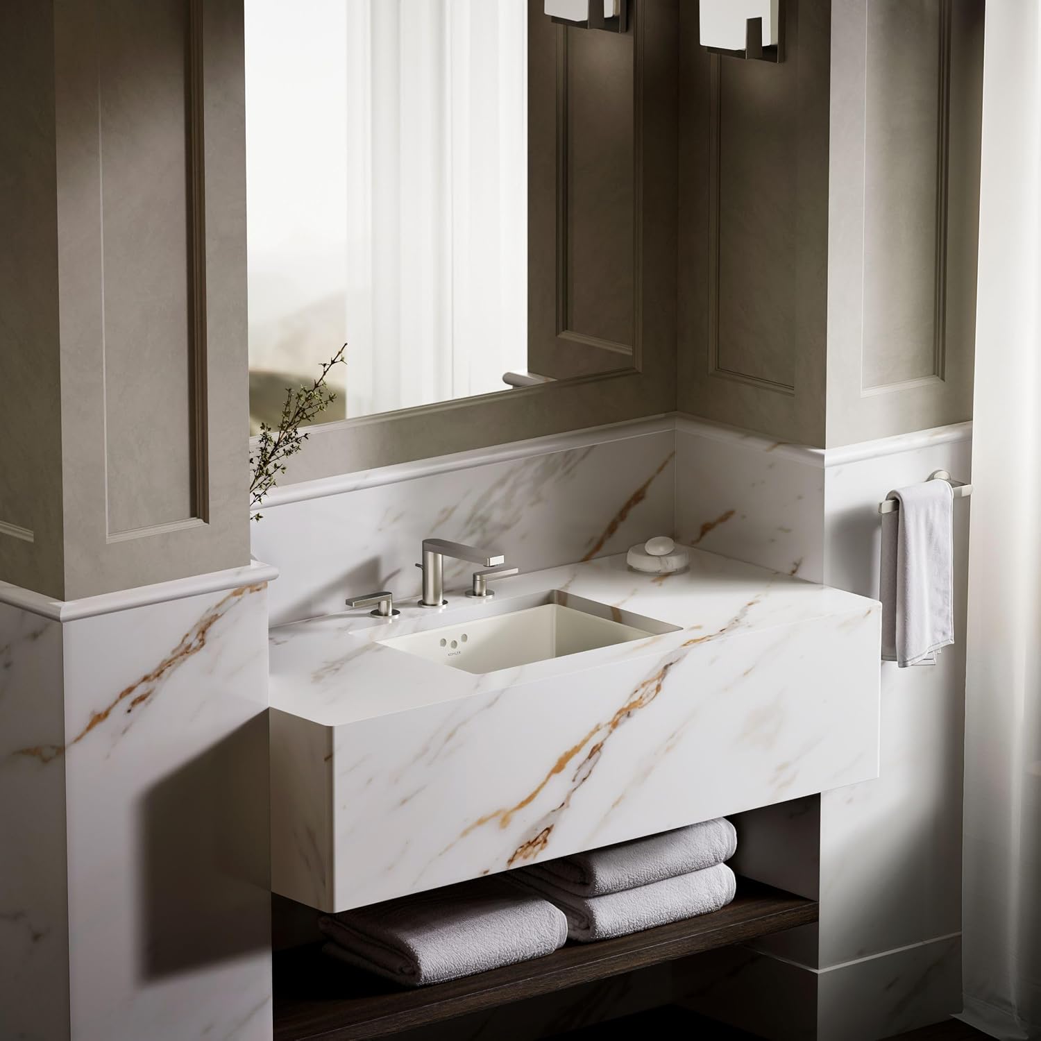 Kohler K-2330-96 Interior 1-Bowl Undermount Bath Sink Biscuit