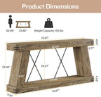 Tribesigns 70.9" Farmhouse Console Table, Long Sofa Table Behind Couch with Storage, Narrow Console Station, Industrial Rustic Entryway Furniture for Hallway, Entry, Living Room (1, Light Brown Oak)