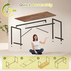PRAISUN 55 Inch Computer Desk, Home Office Desk with Spacious Desktop, Modern Gaming Desk, Writing Study Table for Bedroom, Small Spaces, Work from Home Desk with Metal Frame, Rustic Brown