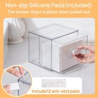 Vtopmart 2 Pack Dryer Sheet Holder and Laundry Pods Container,Clear Stackable Storage Drawers for Washing Powder, Scent Booster Beads, Color Catchers & Wool Balls, Ideal for Laundry Room Organization