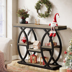 Tribesigns 39.4" Console Table, Industrial 4-Tier Sofa Table Entryway Table with Storage Shelves, Narrow Wood Accent Tables with Metal Frame for Small Spaces, Hallway, Foyer, Grey