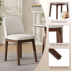 MALOL Wooden Dining Chairs Set of 2, Upholstered Kitchen & Dining Room Chairs with Thickened Wooden Legs, Farmhouse Side Chairs, Beige