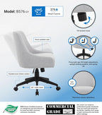 Boss Office Products Boyle Poly-Linen Guest Chair with Casters in Grey