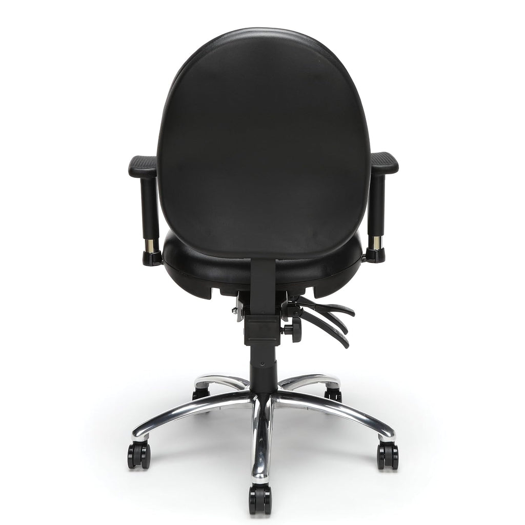 OFM 24/7 Vinyl Office Chair, BIG & TALL 400lb Max Weight, Adjustable Back & Seat Height, With Wheels, Black