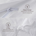 Bedsure White Duvet Cover Queen Size - 3 Pieces Prewashed Cotton-Like Polyester Extra Soft Bedding Set, Includes 1 Duvet Cover 90x90 Inches with Zipper Closure & 2 Pillow Shams, Comforter Not Included