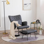Bonrcea Nursery Rocking Chair, Glider Chair,Rocking Accent Chair with Lumbar Pillow and Ottoman for Nursery/Living Room/Bedroom