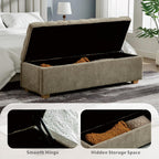 Chifee & Vingol 60" Ottoman with Storage Oversized End of Bed Storage Bench Upholstered Benches for Entryway, Living Room, Bedroom-Taupe