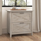 Bush Home Key West 2 Drawer Lateral File Cabinet in Washed Gray, Document Storage for Home Office, Accent Chest with Drawers