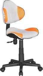 JJS Home Office Low Back Computer Executive Chair, Ergonomic Mesh Chair with Extra Large Base and Pads, Grey/Orange