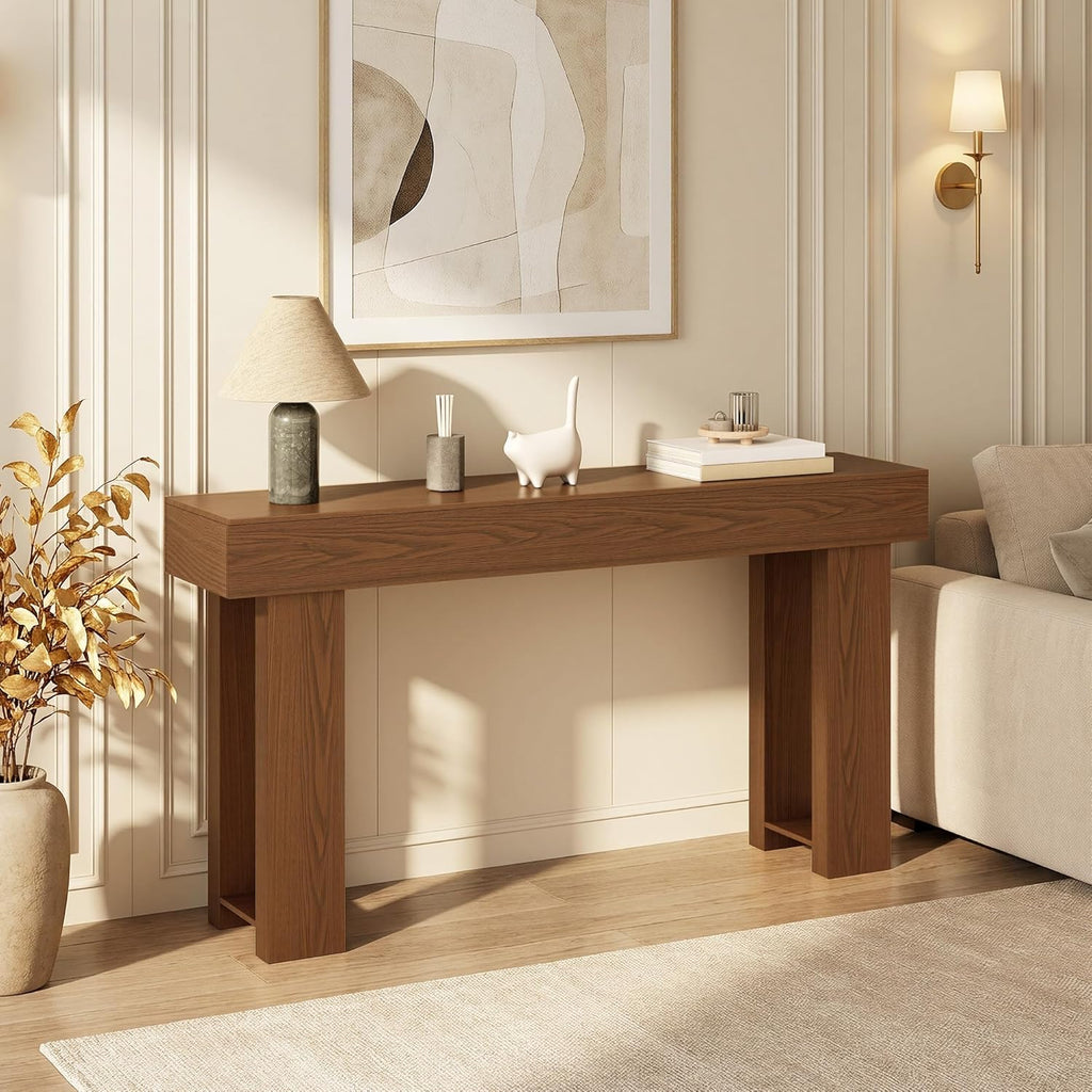 Gizoon 63 Inch Console Table, Narrow Long Sofa Table Behind The Couch, Farmhouse Wood Entryway Table for Entrance, Hallway, Living Room, Foyer, Easy Assembly, Dark Brown