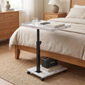 C Table End Table Adjustable Height, 360°Swivel TV Tray Table Couch Tables C Shaped Side Tables Living Room and Bedroom for Sofa, Bed,Chair (White Marble)