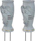 Cemetery Vase, Memorial Grave Vase with Ground Spikes, Angel Vases for Artificial Flowers, Grave Flowers Holder for Cemetery Headstone (2Pcs)