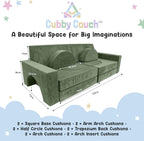 12-Piece Modular Kids Play Couch - Soft & Durable Toddler Couch with CertiPUR US Foam, Washable Covers - Playroom Furniture, Kids Sofa for Lounge, Living Room & Playroom - Green
