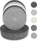 8 Inch Trivets for Hot Dishes, Hot Pots and Pans, Thick Heat Resistant Large Coaster for Kitchen, Hot Pads, Kitchen Essentials, Kitchen Decor for Table & Countertop with Storage Basket, 5 Pcs