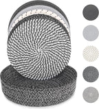 8 Inch Trivets for Hot Dishes, Hot Pots and Pans, Thick Heat Resistant Large Coaster for Kitchen, Hot Pads, Kitchen Essentials, Kitchen Decor for Table & Countertop with Storage Basket, 5 Pcs