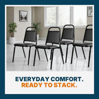 OEF Furnishings OEF9110-B/4 Banquet Chairs Premium Commercial Seating (4 Pack, Vinyl, Black, Black Frame)