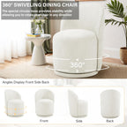 360° Swivel Barrel Accent Chair, Chenille Upholstered Kitchen Dining Room Chair, Makeup Vanity Side Chair for Bedroom Living Room - Beige