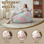 EBENCHICO Bean Bag Chair for Adults Teen,Giant Bean Bag Chairs Cat Design,Plush Faux Fur Beanbag Couch Comfy Accent Floor Sofa for Reading, Playing, Relaxing in Living Room, Bedroom