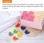 MECCANIXITY 12Pcs Heart Shaped Rattan Ball Vase Filler Natural Rattan for Valentine's Day Decoration Wedding Home Decoration Light Purple 2.36 in