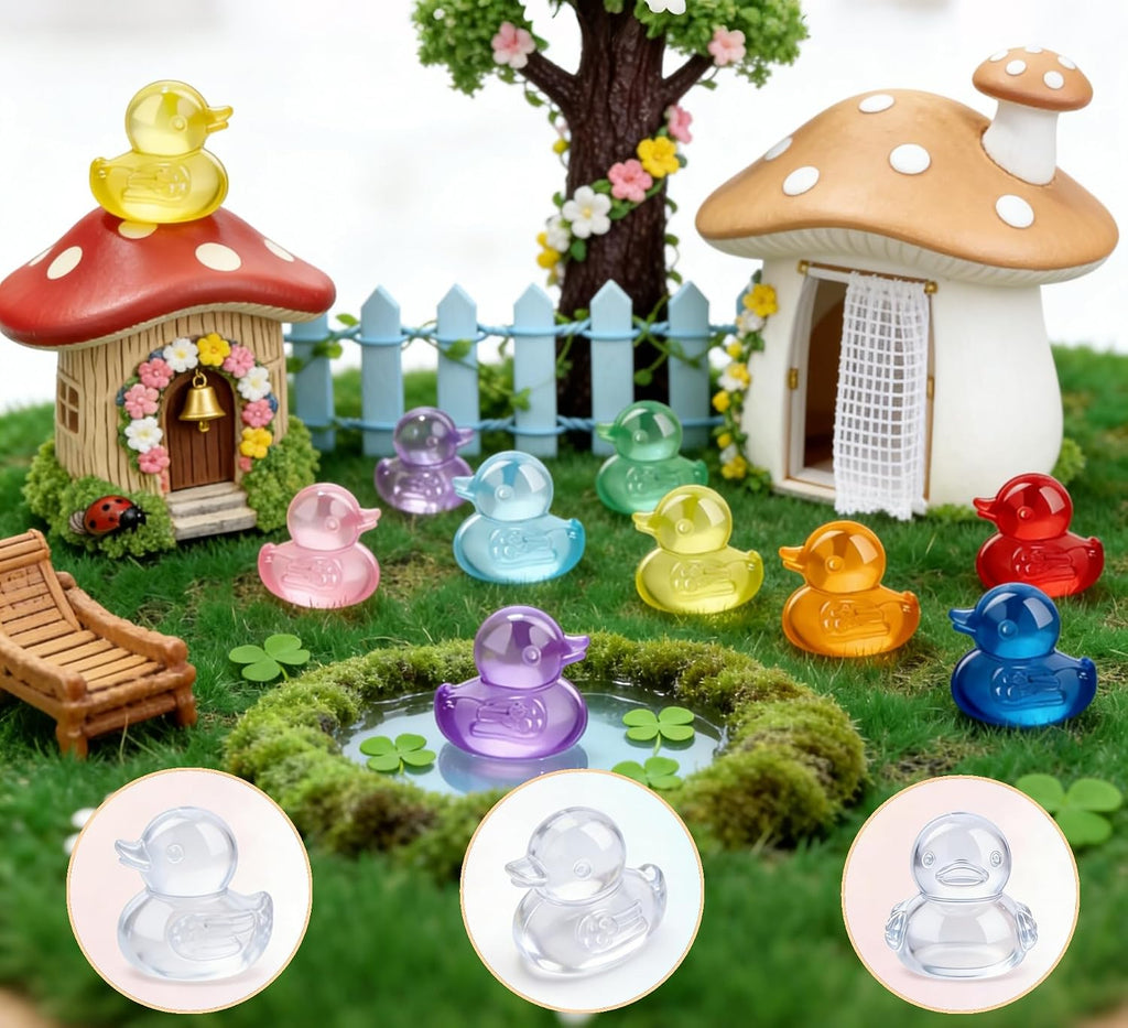 200PCS Mini Resin Small Ducks to Hide Miniature Tiny Little Plastic Ducks for Hiding Resin Duck Bulk Pack for Micro Garden Aquarium DIY Craft Office Desk Decor Vase Filler Gifts Party Favors