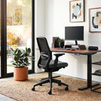 COLAMY Office Chair for Long Hours, Easy Wire-Control Desk Chair with Sliding Seat Depth & Thick Padded Lumbar Support, Heavy Duty 300 LBS High Back Mesh Computer Chair for Home Workstation,Black