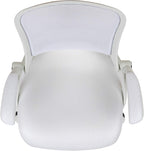 EMMA + OLIVER High Back White Mesh Ergonomic Swivel Office Chair with White Frame and Flip-up Arms