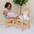 Melissa & Doug Wooden Chairs, Set of 2 - Blonde Furniture for Playroom