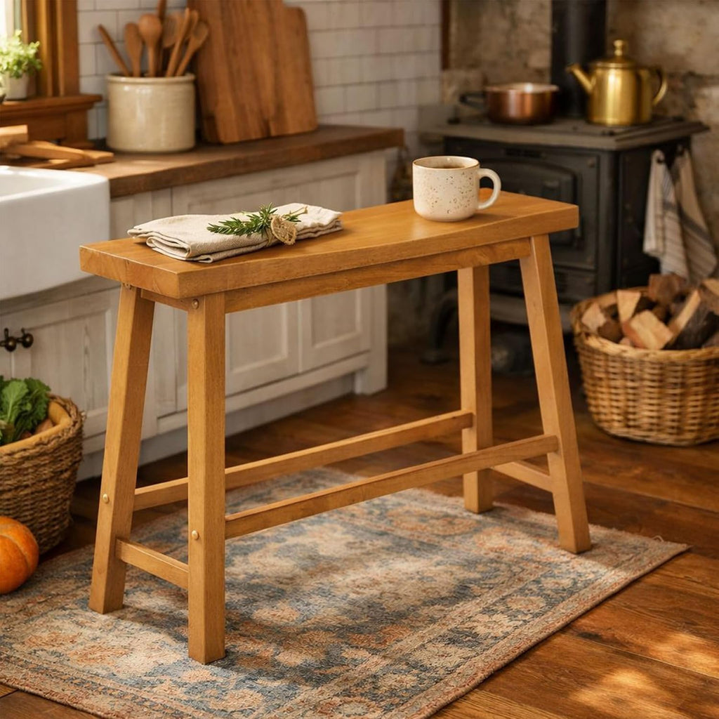 Boraam Sonoma Counter Height Backless Bench - Honey Oak Finish