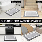 OLANLY Small Bathroom Rugs 24x16, Extra Soft and Absorbent Microfiber Bath Rugs, Non-Slip, Machine Washable, Quick Dry Shaggy Bath Carpet, Bath Mats for Bathroom Floor, Tub, Shower, Grey