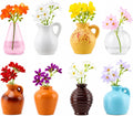 8 Pcs Refrigerator Magnets with Flowers- Cute Mini Ceramic Vase Fridge Magnets with Artificial Flowers, Funny Tiny Vase Magnet for Fridge Decorative, Office, Kitchen, Locker, Whiteboard
