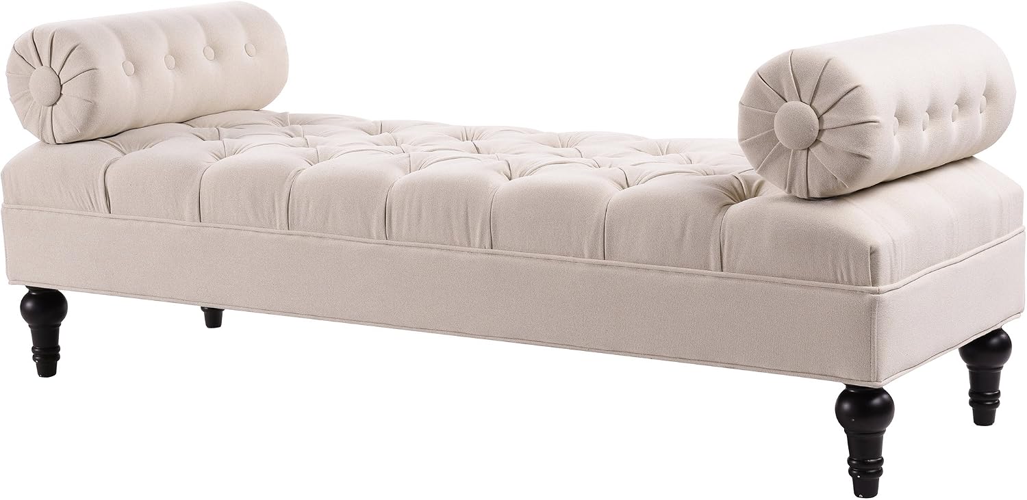 Jennifer Taylor Home Lewis Bolster Bench, Sky Neutral