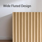 VividVibe Wide Fluted Sideboard Buffet Cabinet with Storage, 94.11" Long Credenza with 6 Integrated Finger Pulls Doors, Modular Large Buffet Table Modern Organic for Entryway Living Room Light Oak